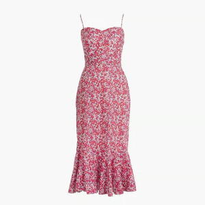 J.CREW Liberty of London Ruffle-Hem Cotton Floral Tank Midi Dress 6 Petite